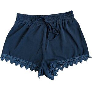 UK2LA Black Flowy Shorts with Lace Details Women Size Medium